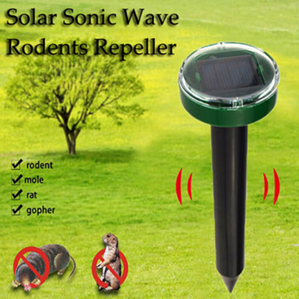 2020 Yard Solar Power Ultrasonic Sonic Mouse Mole Pest Rodent Repeller Repellent