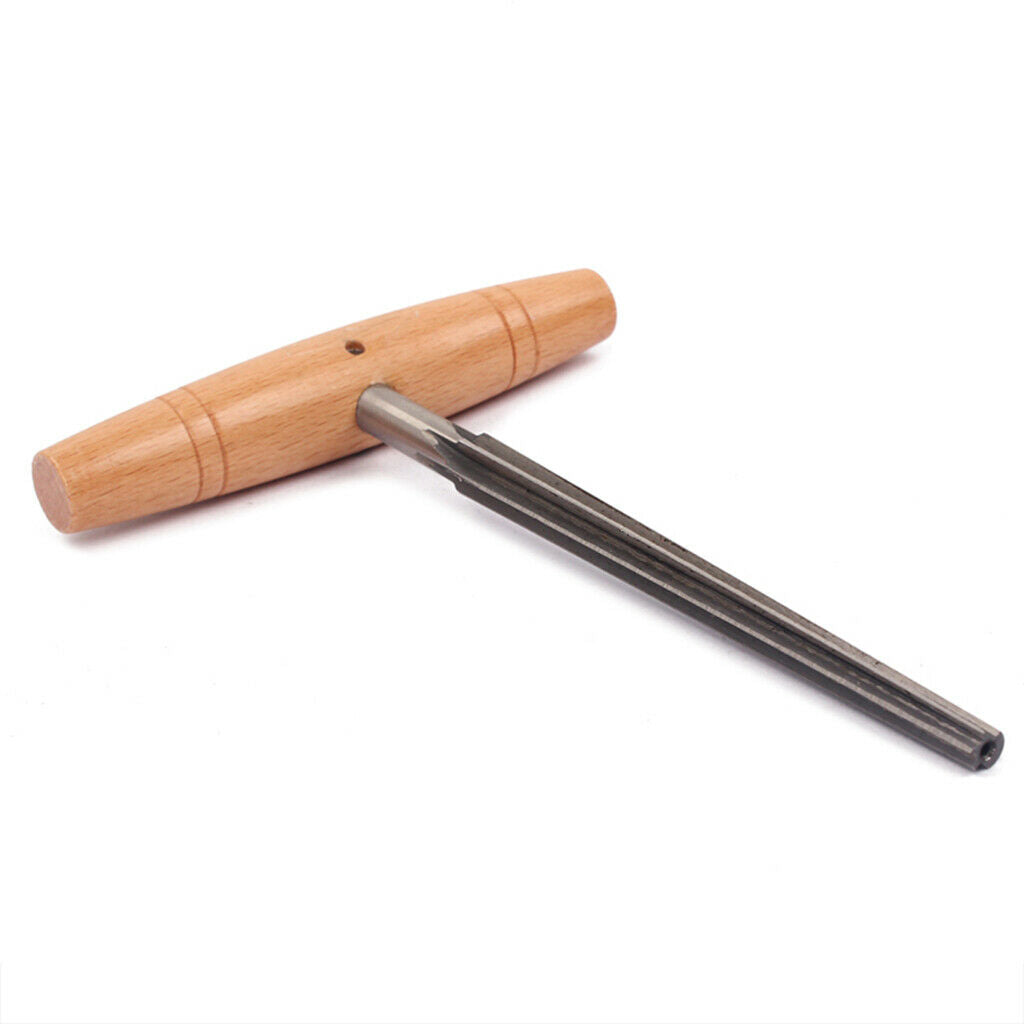 130x105x8mm Stainless Steel Guitar Bridge Pinhole Repair Reamer Wooden Handle