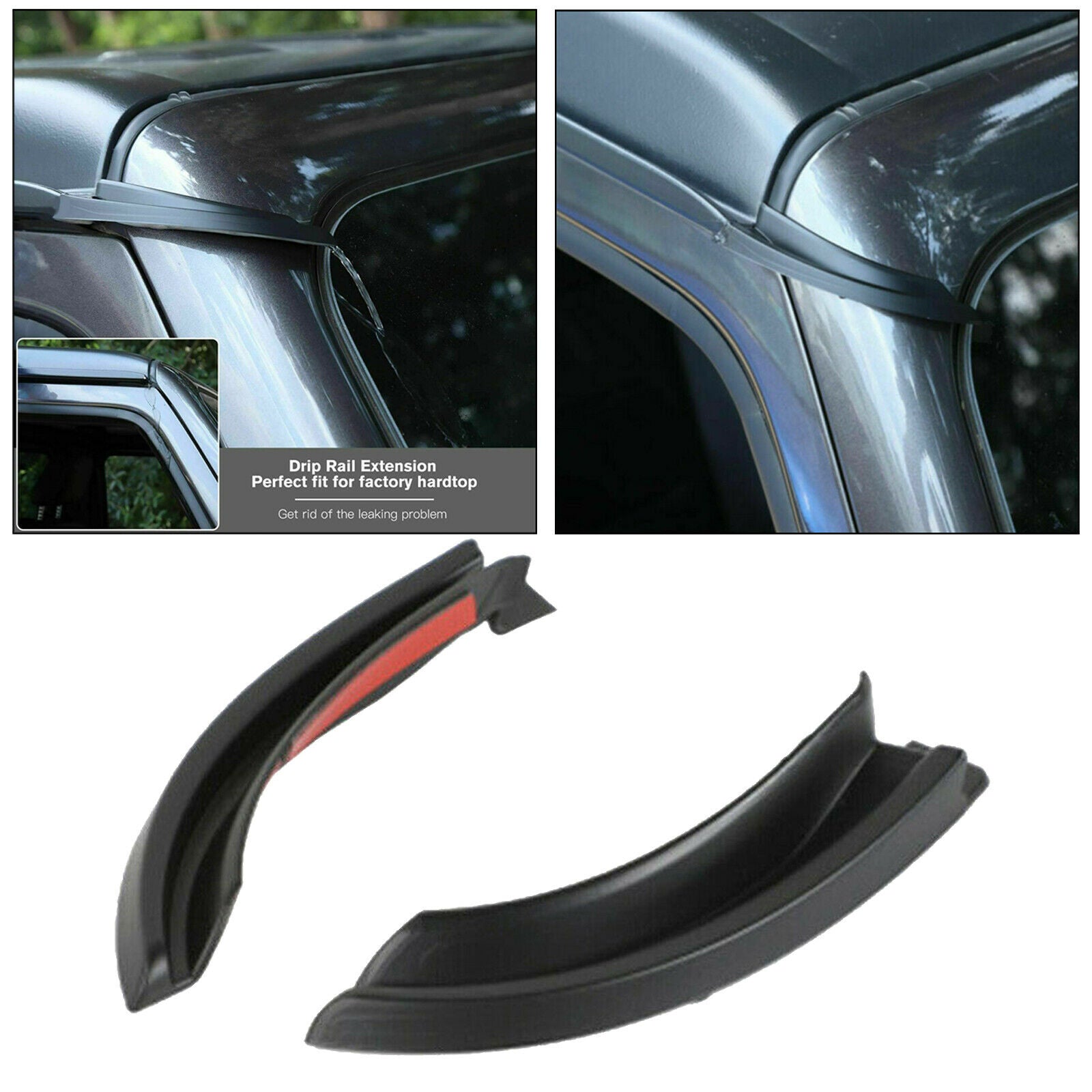 Set of Water Rain Gutter Extension for Jeep Wrangler JL 2018 2019 2020