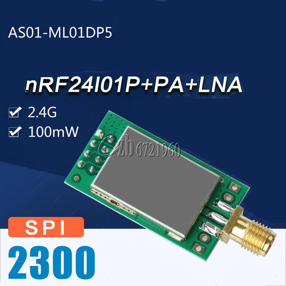 100mW 2.4G 22dBm nRF24L01P+PA+LNA Wireless Transmission Module Shielding Case