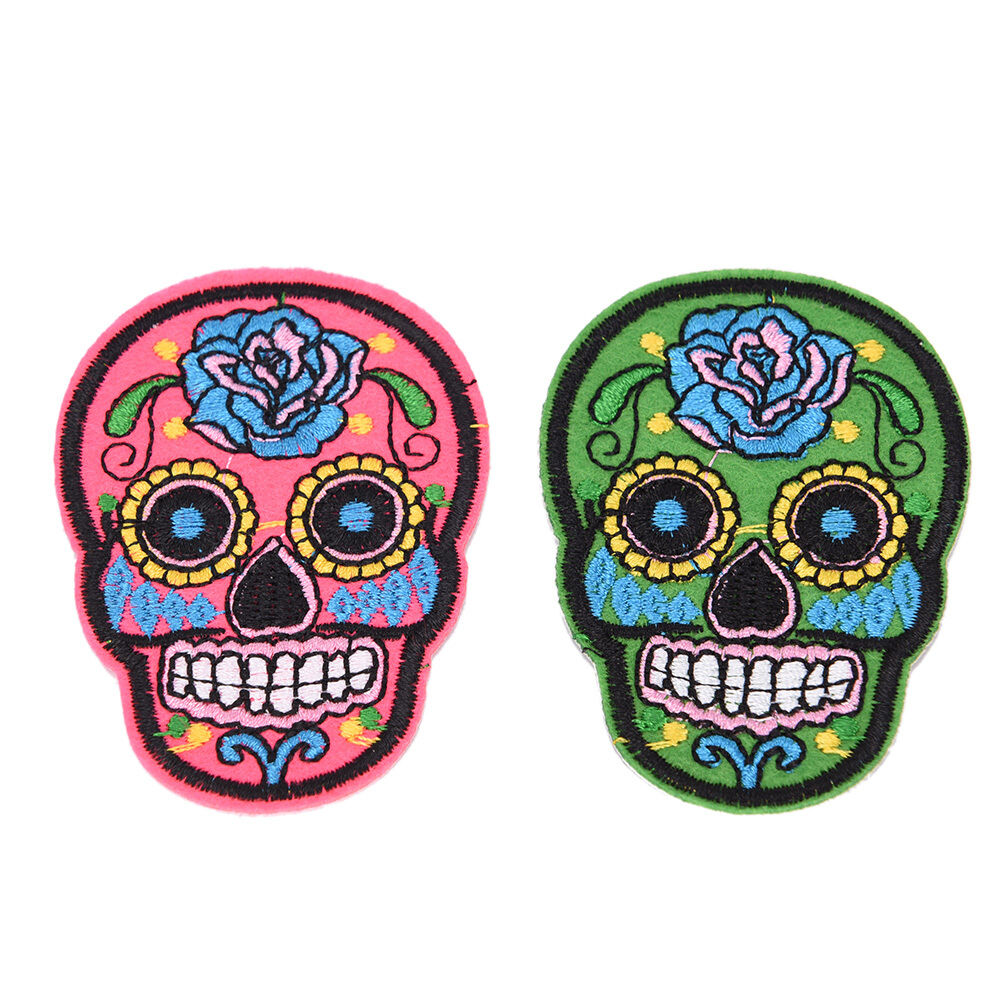 8Pcs iron on patches for clothes sew-on embroidered patch applique rose sk.l8