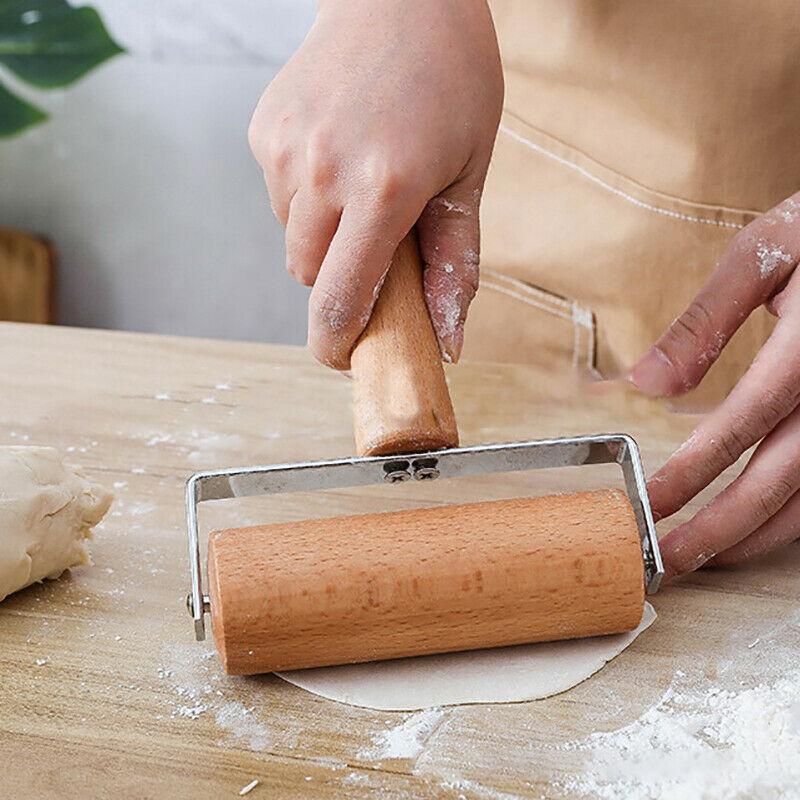 Rolling Pin Pastry Pizza Pasta Hand Rolling Bake Roller Wooden Baking KitcheBDD
