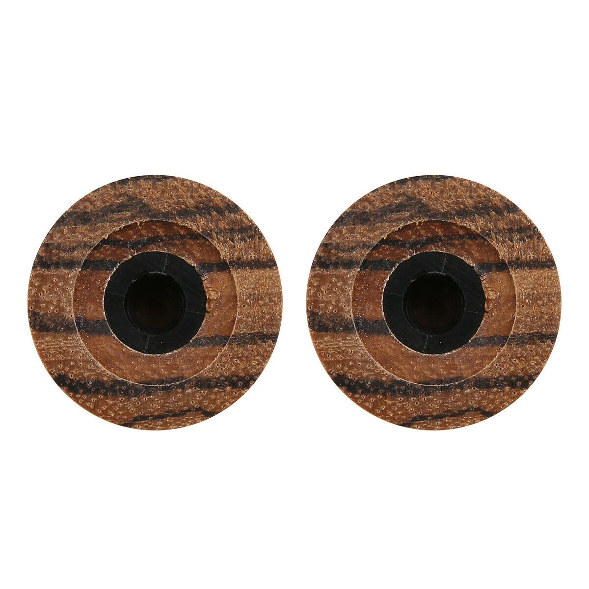 4x Zebra Wooden Strat Style Bell Knobs Guitar Bass Top Hat Knob 1-10