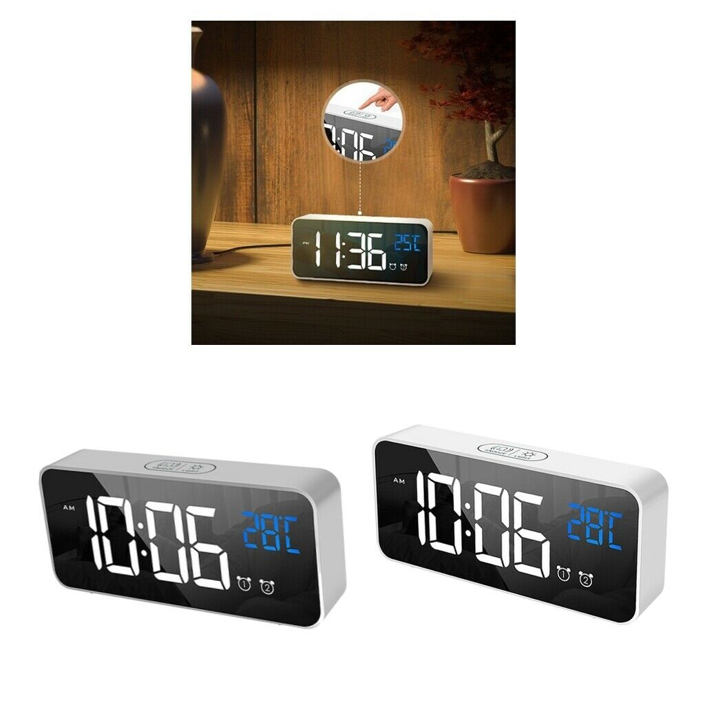 2 Packs Mirror Alarm Clock Home Desk Clock For Living Room Office Decoration