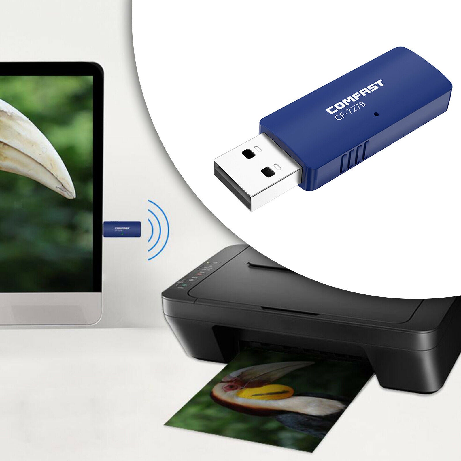 USB WiFi Adapter Wireless Dongle Computer 2.4G/5.8G 1300Mbps for PC Laptop