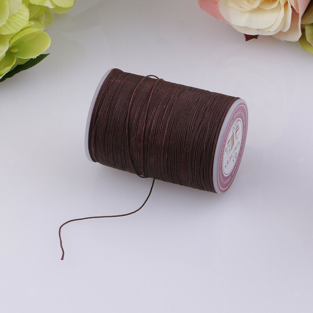 130M Leather Sewing Round Waxed Thread Cord Hand Sewing Stitching Dark Brown