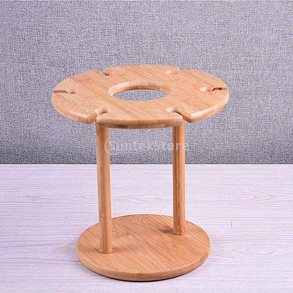 Household Bamboo Wine Cup Holder Organizer Stand Wine Glass Drying Rack