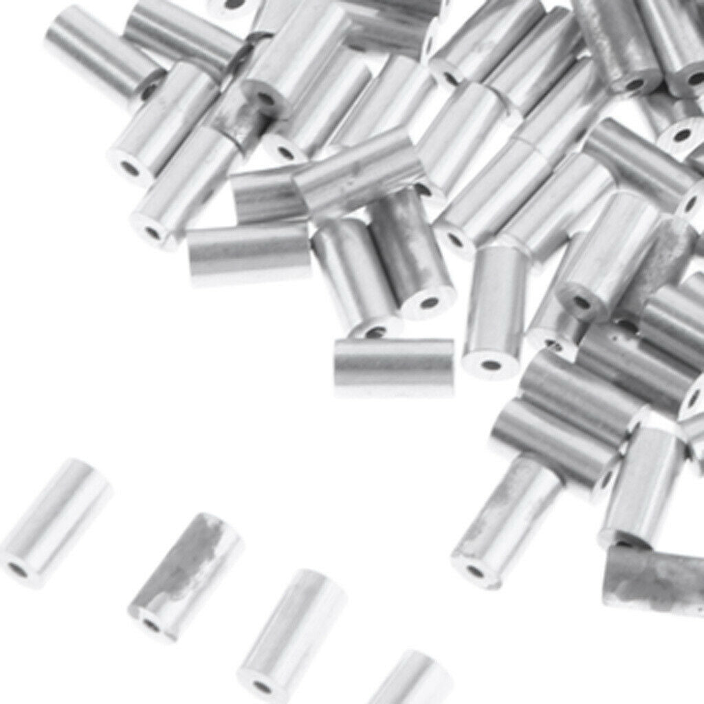 200 Pieces Aluminum Crimp Sleeves Single Barrel Aluminum Tube Connector