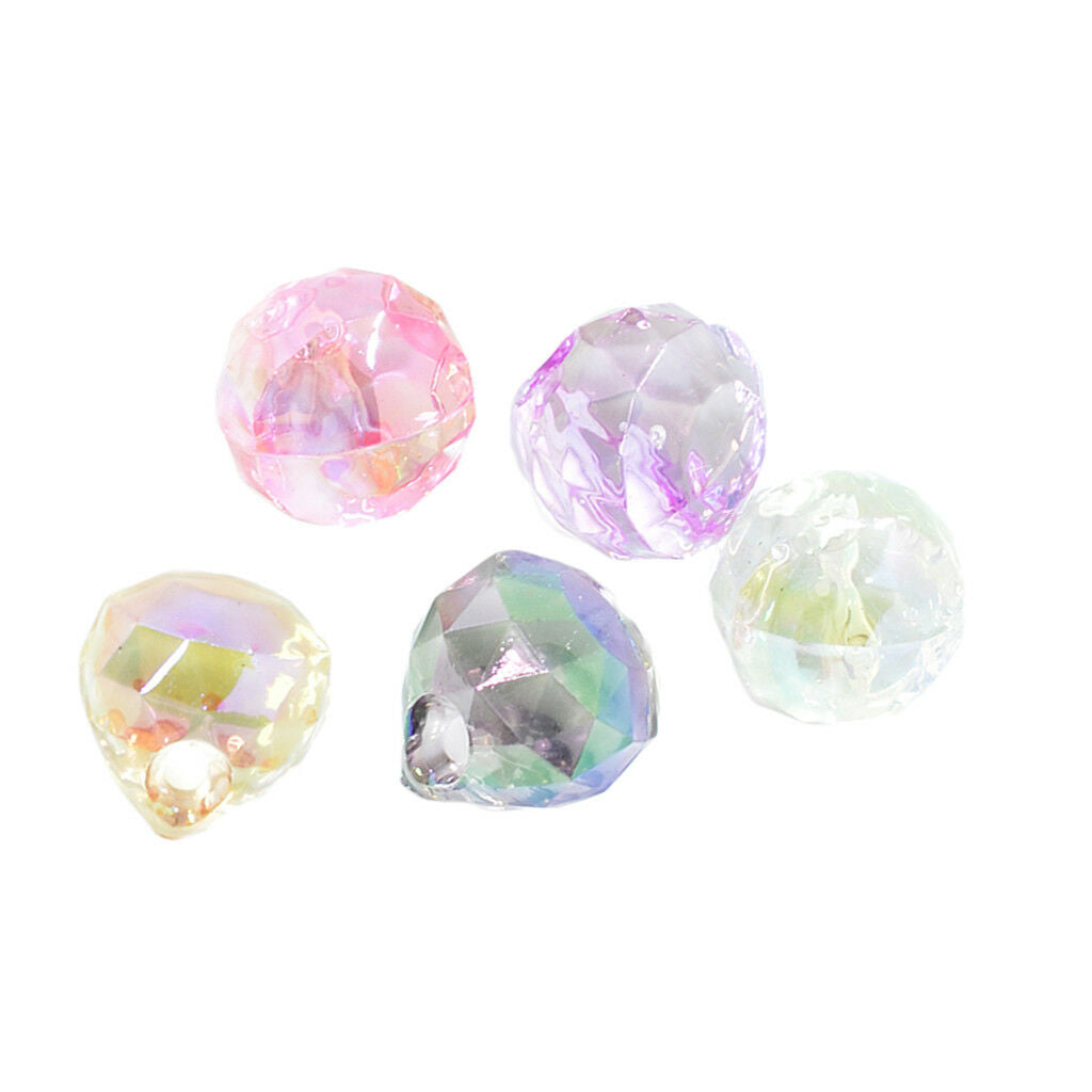 5 Pcs Drilled Faceted Water Drop Crystal Charms Beads DIY Headwear Craft