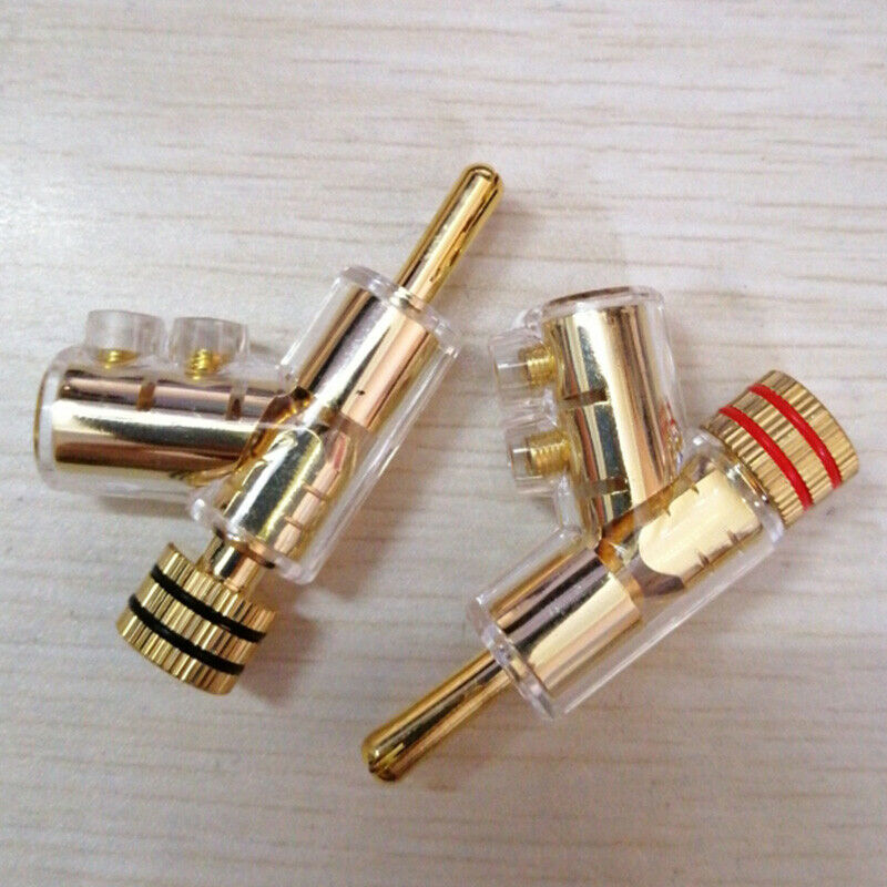 4 Pcs of Audio Banana Plug Connector Speaker Cable Accessories 45 Degree LockiR8