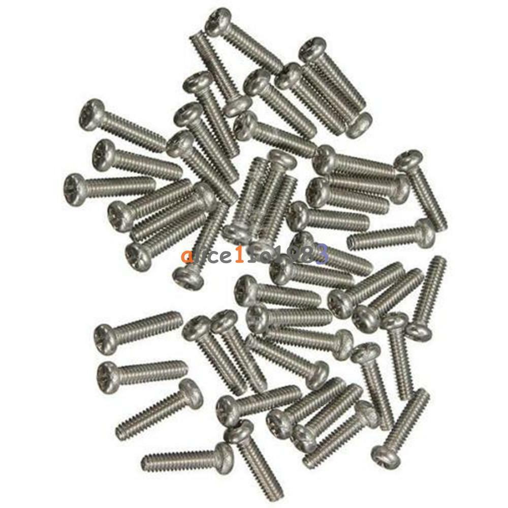 50PCS M2X6mm Screws Stainless Steel Round Head Plain End Metric Machine