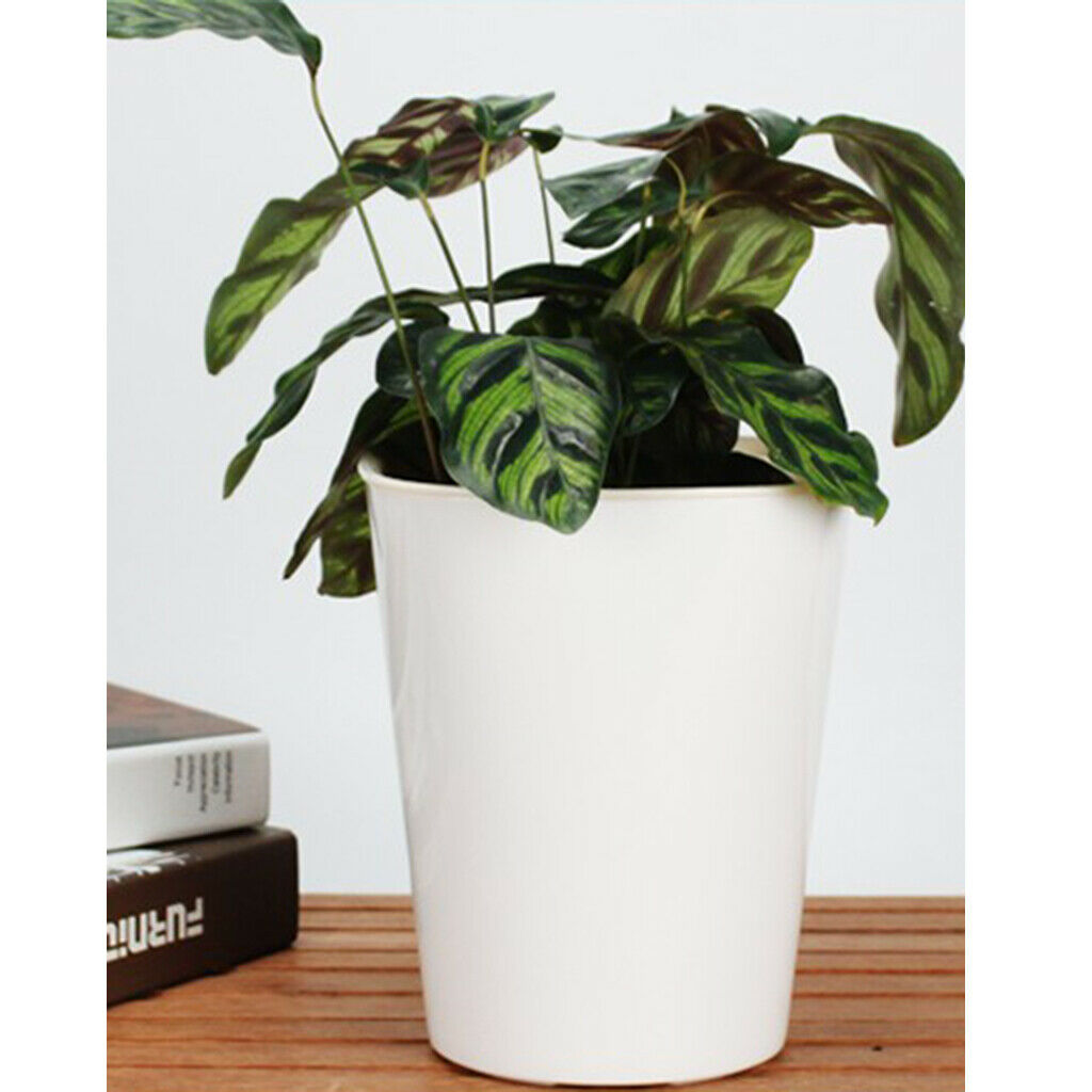 Set of 2 Self Watering Planter Large Planter Gardening Flowers Pots White