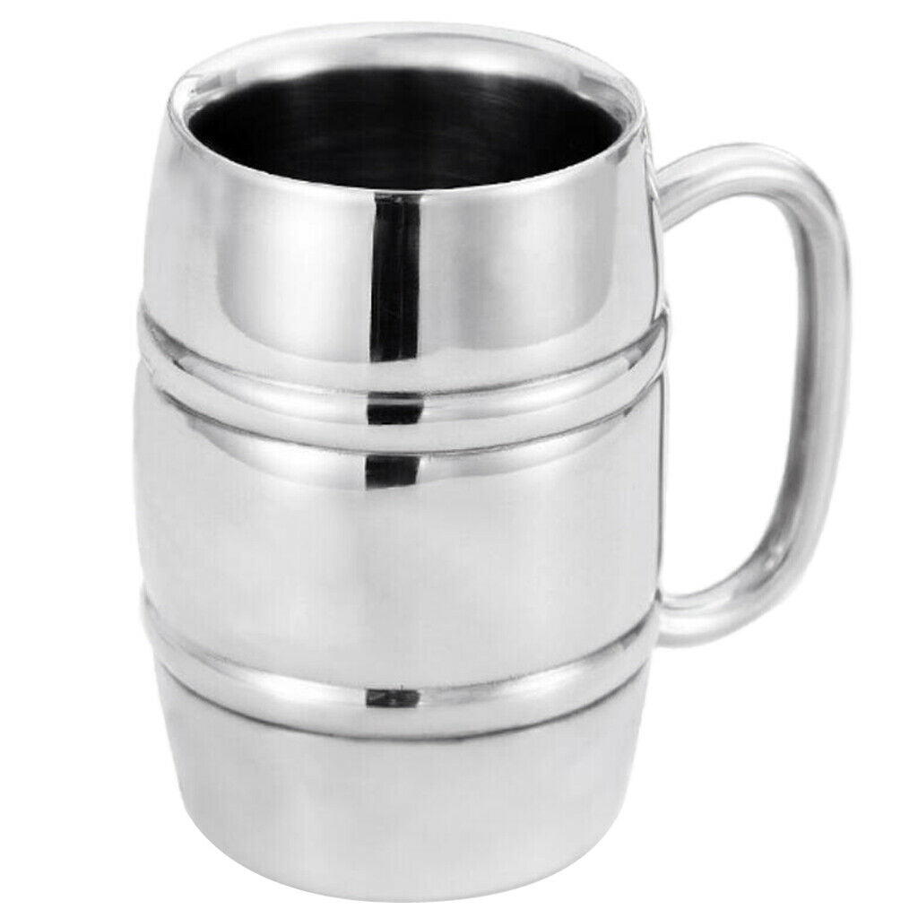 Stainless Steel Cup Mug Beer for Camping Picnic Hiking Office Decor 430ml-B