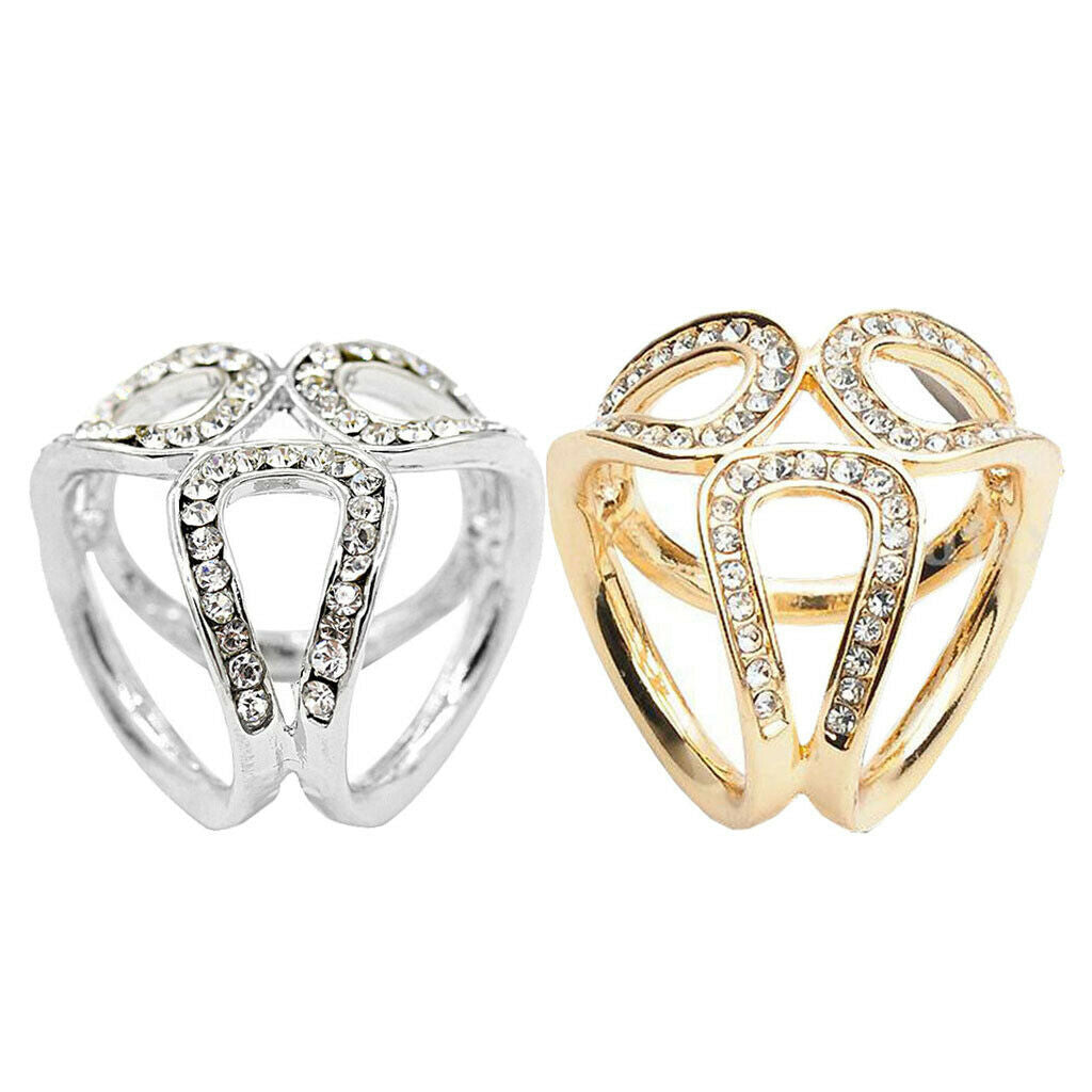 2Pcs Three Ring Scarves Ring Chiffon Neckerchief Clip Clasp Jewelry Gifts