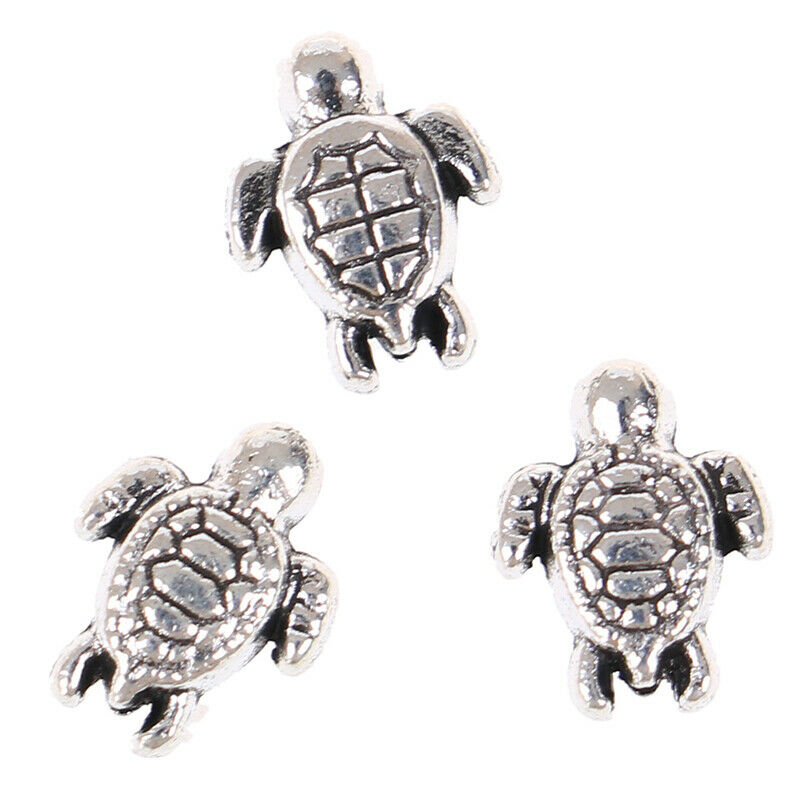 80pcs 9*7mm Tortoise Beads Pendant Charms For Jewelry Making DIY Accessor.l8