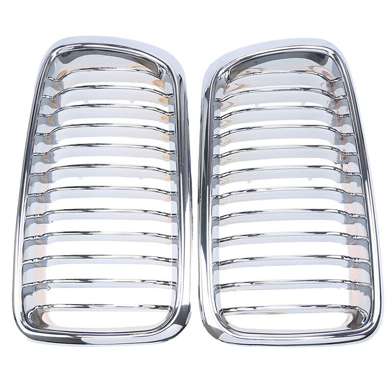 For BMW E38 740/750 7 Series Sedan 95-01 Pair Chrome Front Bumper Kidney Grille