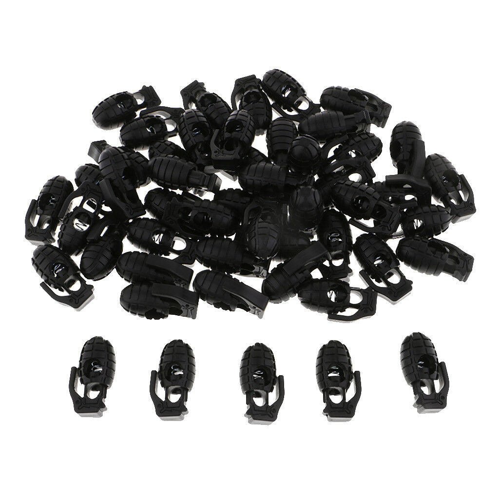 50pcs   Drawstring Buttons Cord Lock Rope Stopper Spring Toggle Buckle