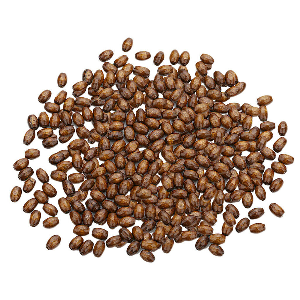 Wholesale 500 Pack 6x8mm Charms Beads Natural Wooden Beads Coffee Brown DIY Wood