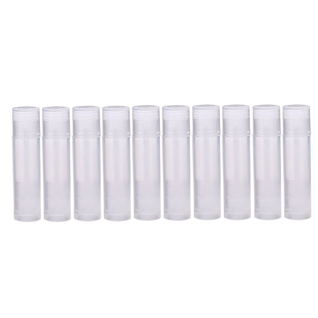 20x Empty Portable DIY Lip Balm Tubes Lip Moisturizer Bottles W/ Lid Clear+Pink