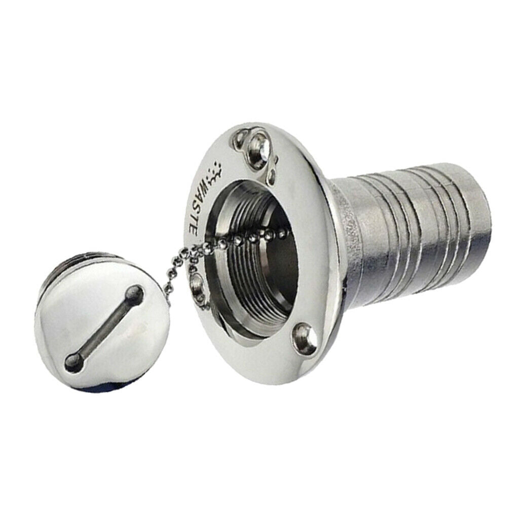 38mm Marine Boat Waste Fuel Tank Deck Fill Filler & Key Stainless Steel
