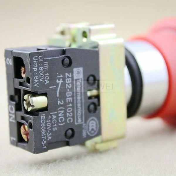 Emergency stop button actuator Switch 600V 10A