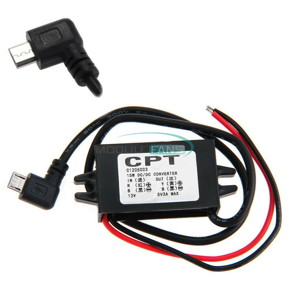 Micro USB Waterproof DC-DC Converter 3A 12V to 5V Step Down Power Supply Module