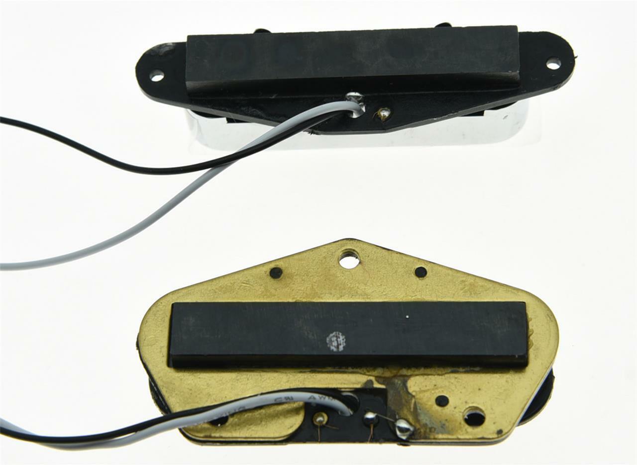 Set of 2 Neck Bridge Tele Pickup Set Guitar Pickups for Telecaster Chrome Cover