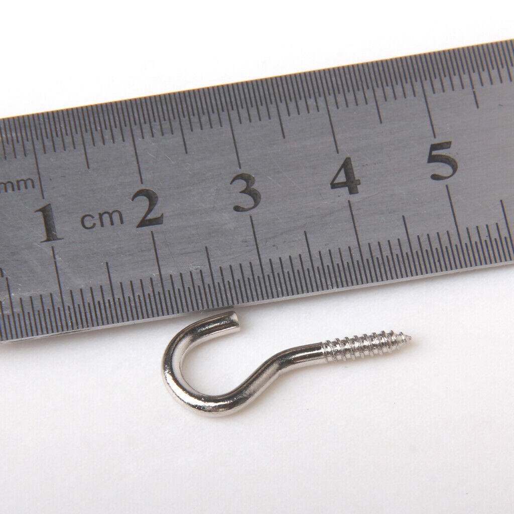 Set of 50 Screw Eye Hooks Eyelet Eyepin DIY Craft Hanging Metal Screws