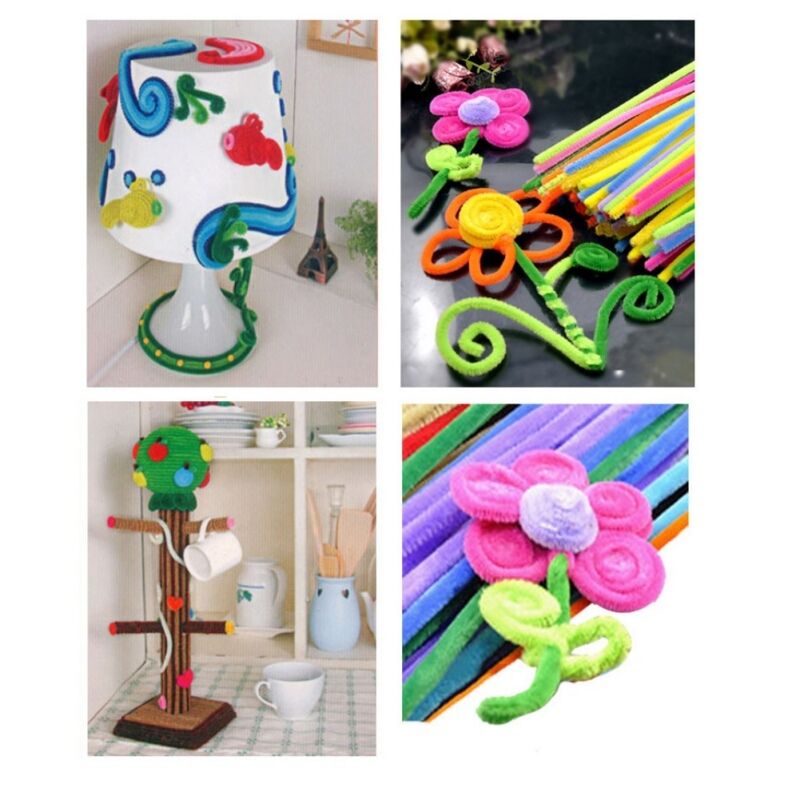 100x Universal Stems Pipe Cleaners DIY Materials Kids Education Toys