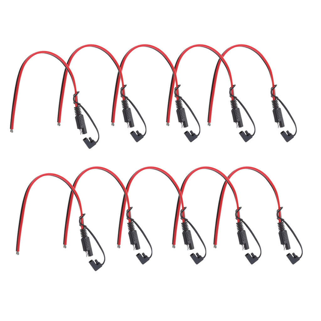 Qty 10 Premium 14AWG Solar Battery SAE Plug Charger Harness DIY Extension Cable