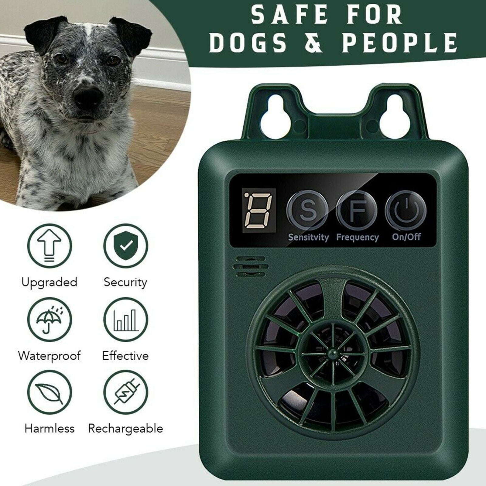 Outdoor Ultrasonic Pet Dog Stop Barking Anti Bark Control Device Sonic Silencer