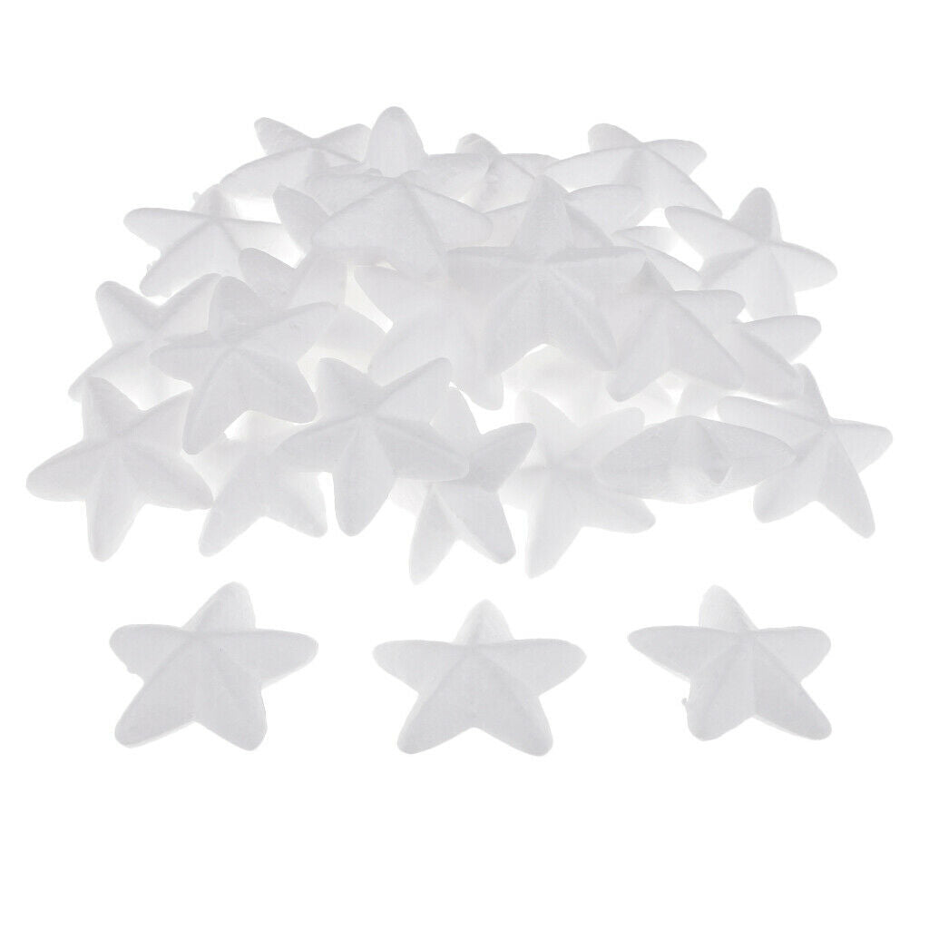 30x Christmas Star Styrofoam Foam Material For Kids Children Modeling Craft