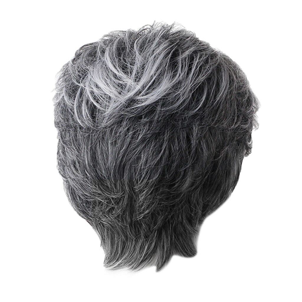 Short Straight Women Ladies Daily Hair Wig Natural Looking Heat Resistant - Grey