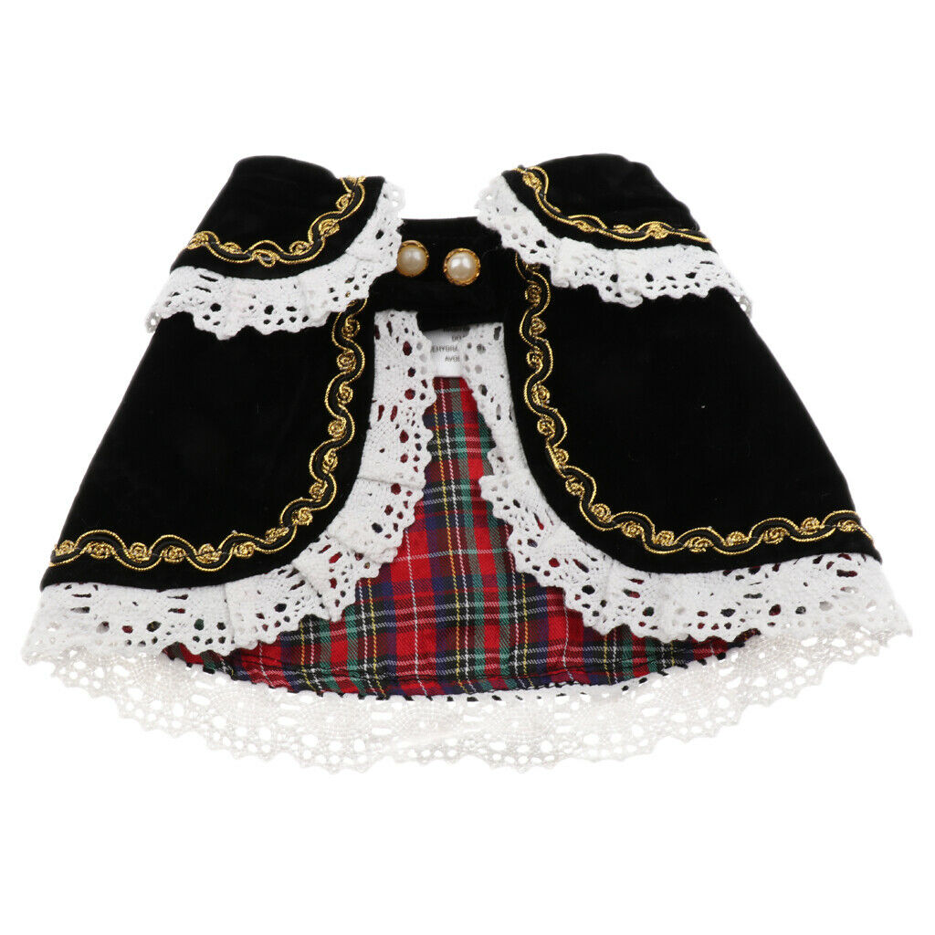 Pet Princess Clothes for Small Dog & Cat Summer Lace Shawl Hat Wig Outfit L
