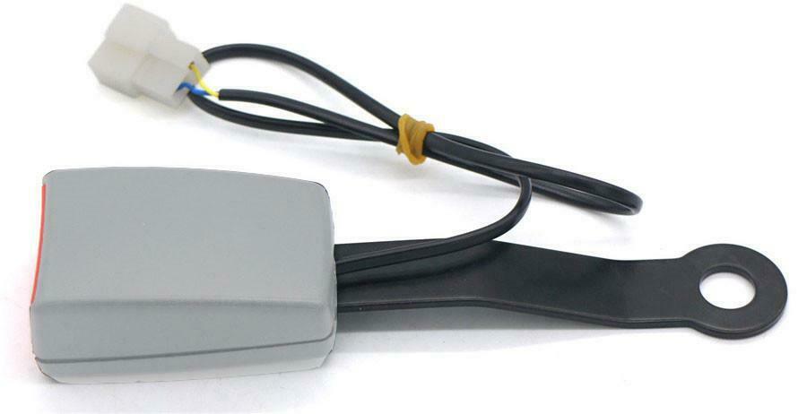 Grey Camlock Auto Front Seat Belt Buckle Socket Plug Connector w/Warning Cable