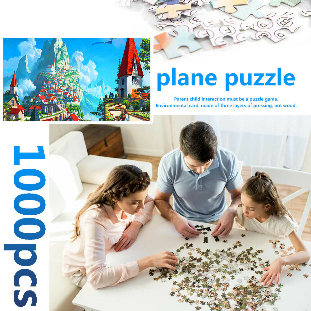 Mountain Town Scenery Puzzle Educational Toys 1000 Piece Paper Jigsaw Gift @