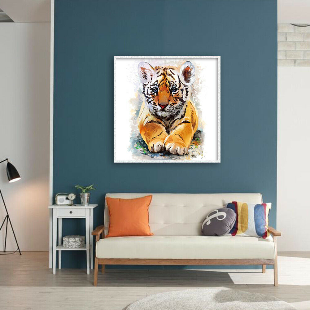 5D Full Round Drill Diamond DIY Little Tiger Rhinestone Picture Craft Home Decor