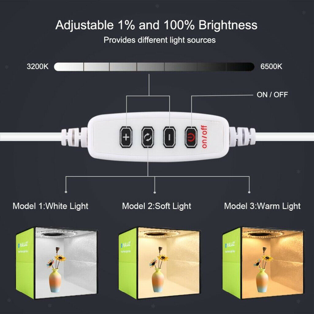 Portable Foldable Home Photography Studio Light Box Shooting Tent &LED Light