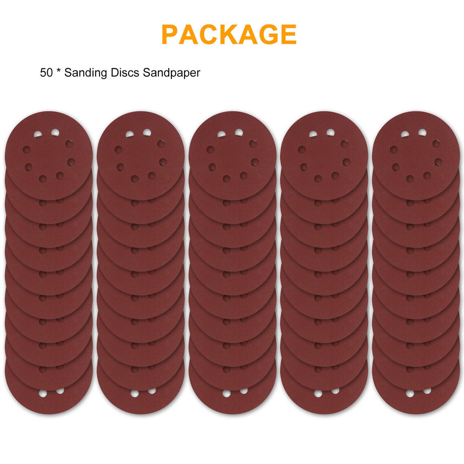 50Pcs/Set 5inch Grit 800 1000 1500 2000 3000 Sanding Discs Sandpaper Hook + Loop