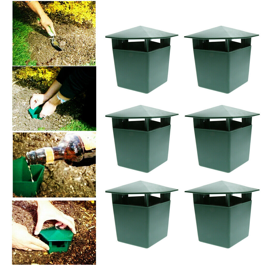 6 x Plastic House Slug Leech Snail Gintrap Farm Protector Box Snail Cage