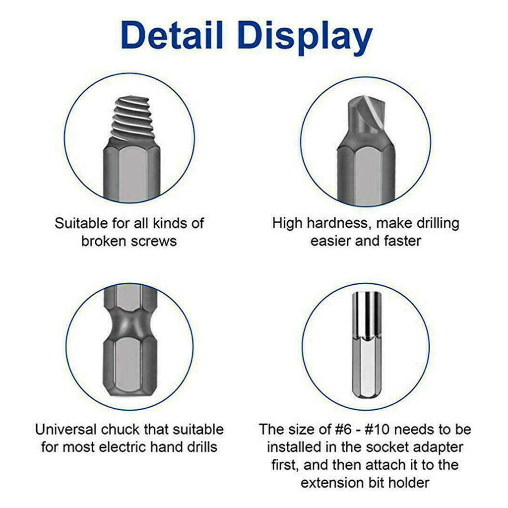 Lots 22 Damaged Screw Extractor Drill Bits Remover Set Kit Socket Adapter
