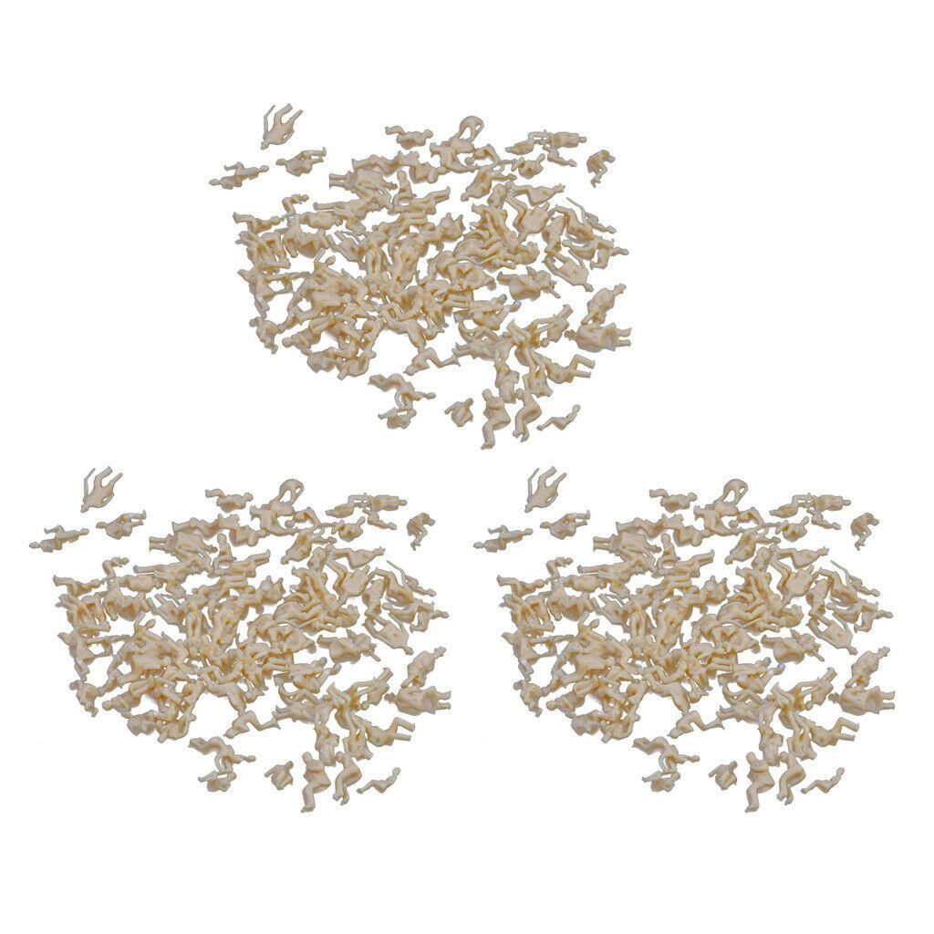 300 Pack 1/87 Unpainted Seated Figures Railway Landscape Microscopic Props