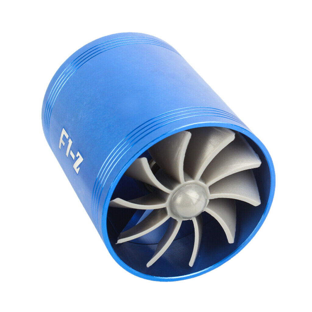 Car Turbo Charger Dual Fan Super Charger Turbo Easy installation Blue