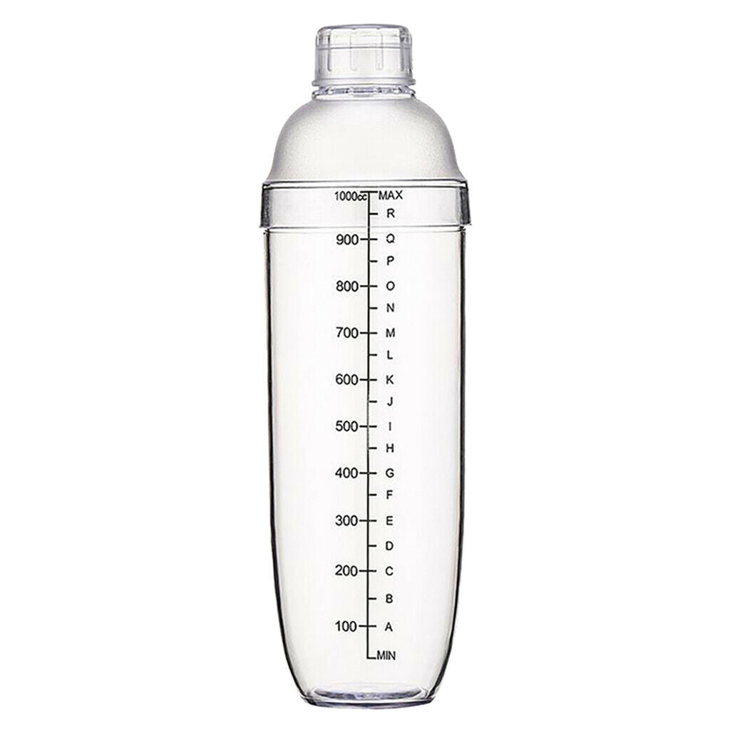 Cocktail Shaker - Clear Matte Bottle Bar Pub Drink Party Supplies 1000cc