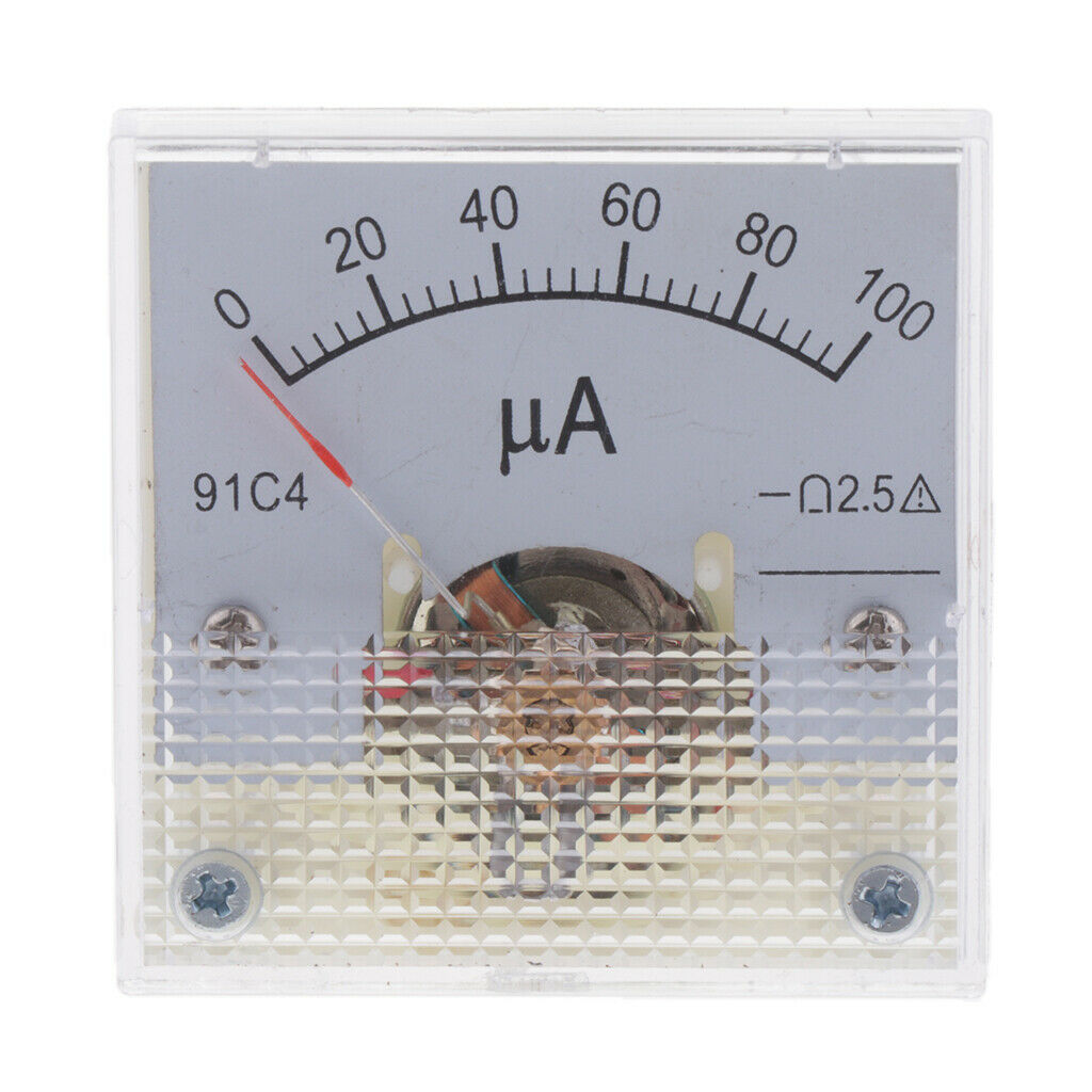 Square DC 0-100 uA Analog Current Panel Ammeter Gauge Durable High-quality