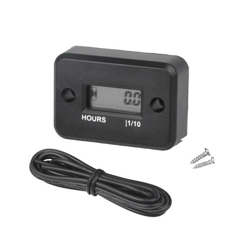 Digital Hour Meter Gauge For Gas Engine Motor Boat ATV Snowmobile Black