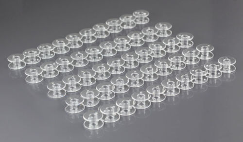 50 Empty Bobbins Spool Clear Plastic For SINGER KENMORE VIKING 15 CLASS Machine
