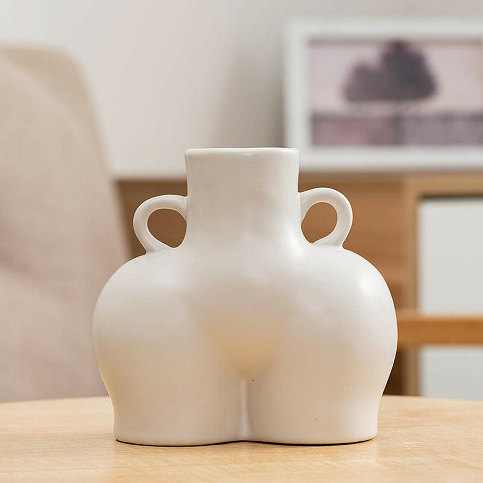 Ceramics Human Body Flower Vase Planter Pot Desktop Photo Prop Ornament A S