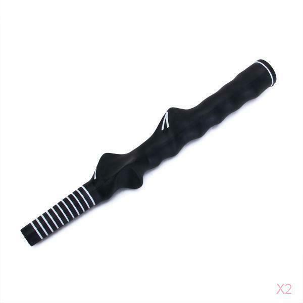 2x Black Golf Golfer Swing Training Practice Aids Grip Trainer Home Outdoor Club