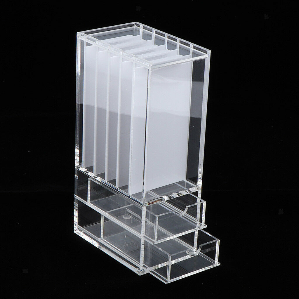 5x False Grafting Eyelashes Display Stand Rack Storage Case with 2 Drawers